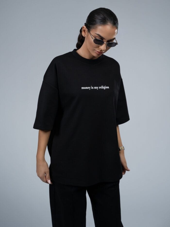 Money Is My Religion - Black Oversized T-Shirt