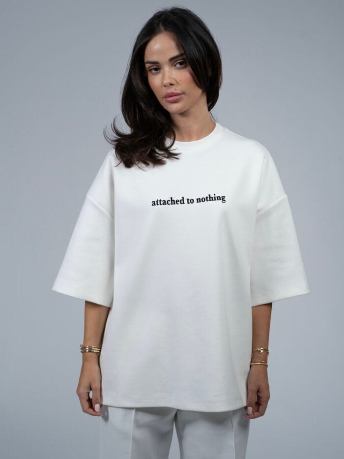 Attached To Nothing - White Oversized T-Shirt