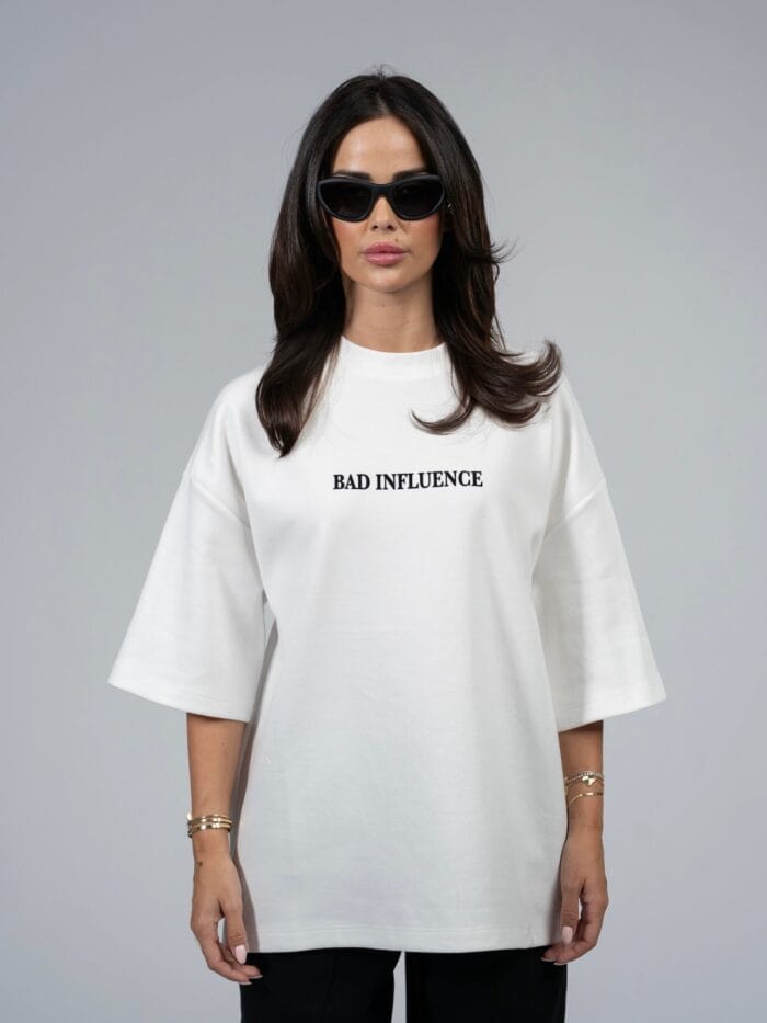 Bad Influence - White Oversized T-Shirt